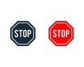 Stop Sign Icon Vector Logo Template Illustration Design Royalty Free Stock Photo