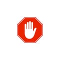 Stop sign icon . White background. Vector illustration. Royalty Free Stock Photo