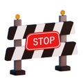 Stop sign. Illustration of the appearance of a barrier with a stop sign.