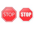 Stop sign isolated on white background. Vector illustration Royalty Free Stock Photo