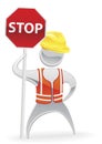 Stop sign metallic man concept Royalty Free Stock Photo