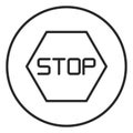 Stop sign stroke icon, logo illustration. Stroke high quality symbol.