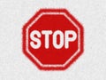 STOP sign or Not allowed sign, traffic or prohibition symbol icon isolated in white background. Caution warning in dangerous. Royalty Free Stock Photo