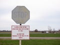 Stop Sign In Public Park Tempelhofer Feld, Former Tempelhof Airport In Berlin Royalty Free Stock Photo