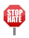 Stop sign reading Stop Hate