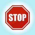 Stop sign, stop road sign in red. Vector illustration Royalty Free Stock Photo