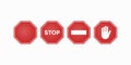 Stop sign, set. Infographic element. Vector illustration Royalty Free Stock Photo