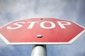 Interesting angle stop sign Royalty Free Stock Photo