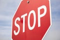 Interesting angle stop sign Royalty Free Stock Photo