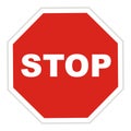 Stop sign, traffic sign, road signalization, vector icon Royalty Free Stock Photo