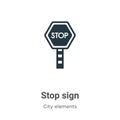 Stop sign vector icon on white background. Flat vector stop sign icon symbol sign from modern city elements collection for mobile Royalty Free Stock Photo
