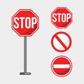 Stop sign vector illustration set Royalty Free Stock Photo