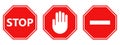 Stop sign vector palm no entry sign warning vector