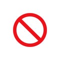 Stop sign vector red icon. Vector warning or no entry forbidden circle and line symbol isolated