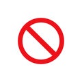 Stop sign vector red icon. Vector warning or no entry forbidden circle and line symbol isolated