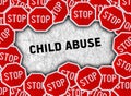 Stop sign and word child abuse