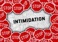 Stop sign and word intimidation