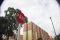 Stop signal bogota colombia Royalty Free Stock Photo