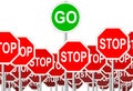 STOP Signs GO Sign progress symbol isolated Royalty Free Stock Photo