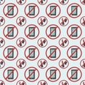 Stop signs seamless pattern prohibitive stop danger warning background vector illustration