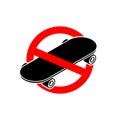 Stop skateboard. No skateboarding. It is forbidden to ride on bo Royalty Free Stock Photo