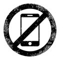 Stop Smartphone Grunge Icon Raster Royalty Free Stock Photo