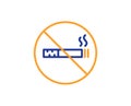 No smoking line icon. Stop smoke sign. Hotel service. Vector Royalty Free Stock Photo