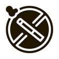 stop smoking cigarette sign icon Vector Glyph Illustration