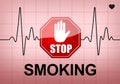 STOP SMOKING on ECG recording paper