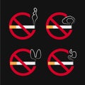 stop smoking flat icons of people smoke