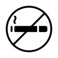 Stop smoking  glyph flat  icon Royalty Free Stock Photo
