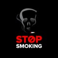 Stop smoking poster, billboard design. Stop smoking sign. Isolated illustration on black background.