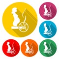Stop smoking, pregnant woman silhouette icon Royalty Free Stock Photo