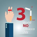 Stop smoking tobacco. World No Tobacco Day.