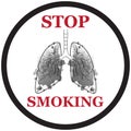 Stop smoking. Watercolor smokers lungs. human body. smoking ban