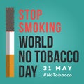 stop smoking, world no tobacco day illustration design banner poster