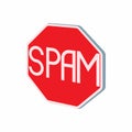 Stop spam sign icon, cartoon style Royalty Free Stock Photo