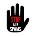 Stop spamming symbol in french language Royalty Free Stock Photo