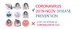 Stop the spread of Coronavirus nCoV 19.COVID-19 Prevention Infographic. Quarantine.Virus Protection. Conceptual Cartoon Flat web