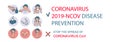 Stop the spread of Coronavirus nCoV 19.COVID-19 Prevention Infographic. Quarantine.Virus Protection. Conceptual Cartoon Flat web