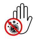 Stop Spread of Virus COVID-19 Symbol Sign, Vector Illustration, Isolate On White Background Label. EPS10