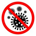 Stop Spread of Virus COVID-19 Symbol Sign, Vector Illustration, Isolate On White Background Label. EPS10