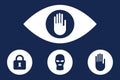 Stop spying vector icon