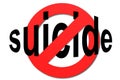 Stop suicide sign in red