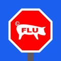 Stop swine flu sign Royalty Free Stock Photo