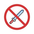Stop Sword Isolated Vector icon which can easily modify or edit Royalty Free Stock Photo