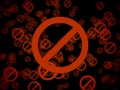 Stop symbols with bokeh effect. Cancel culture, censorship or other restrictions concept