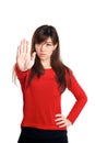 Stop and talk to my hand gesture Royalty Free Stock Photo