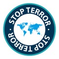 stop terror stamp on white