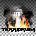 Stop terrorism in the fire smoke